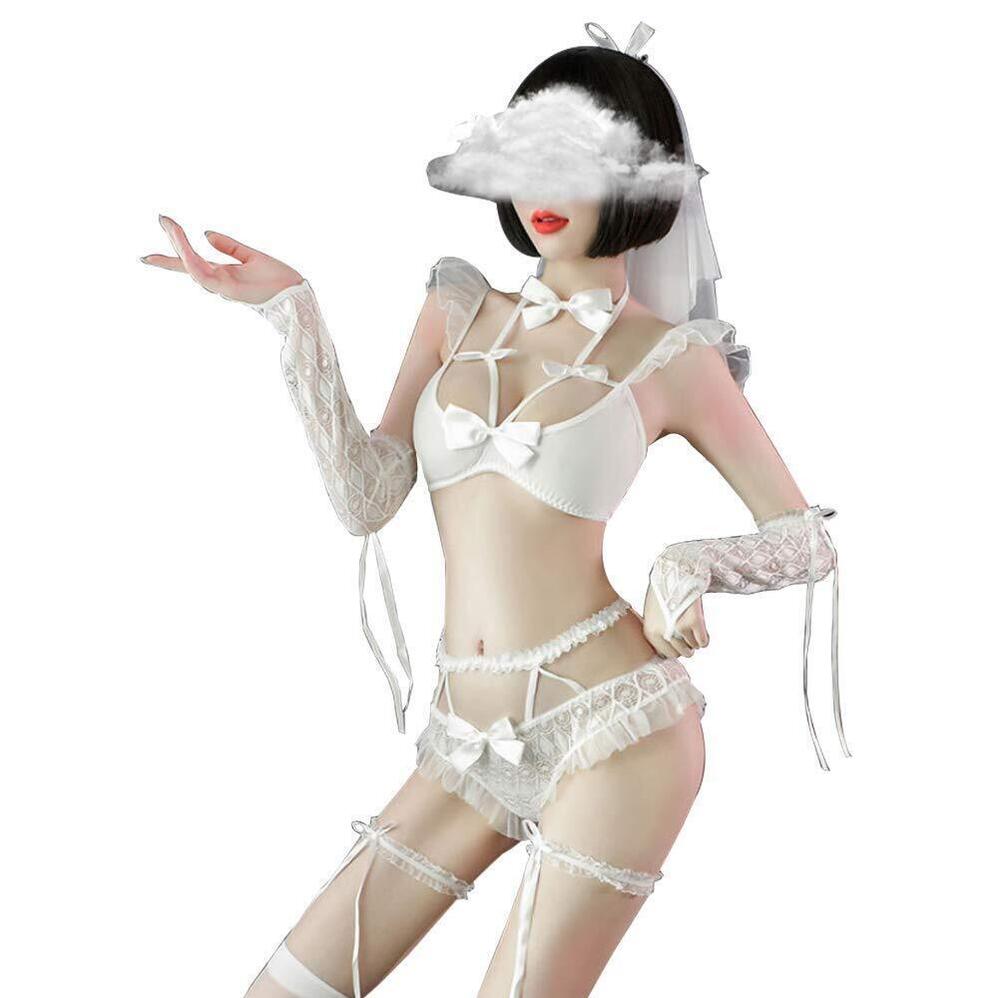 8431 Sexy Bridal Lingerie Anime Maid Outfit Bra and Panty Sets Lace
